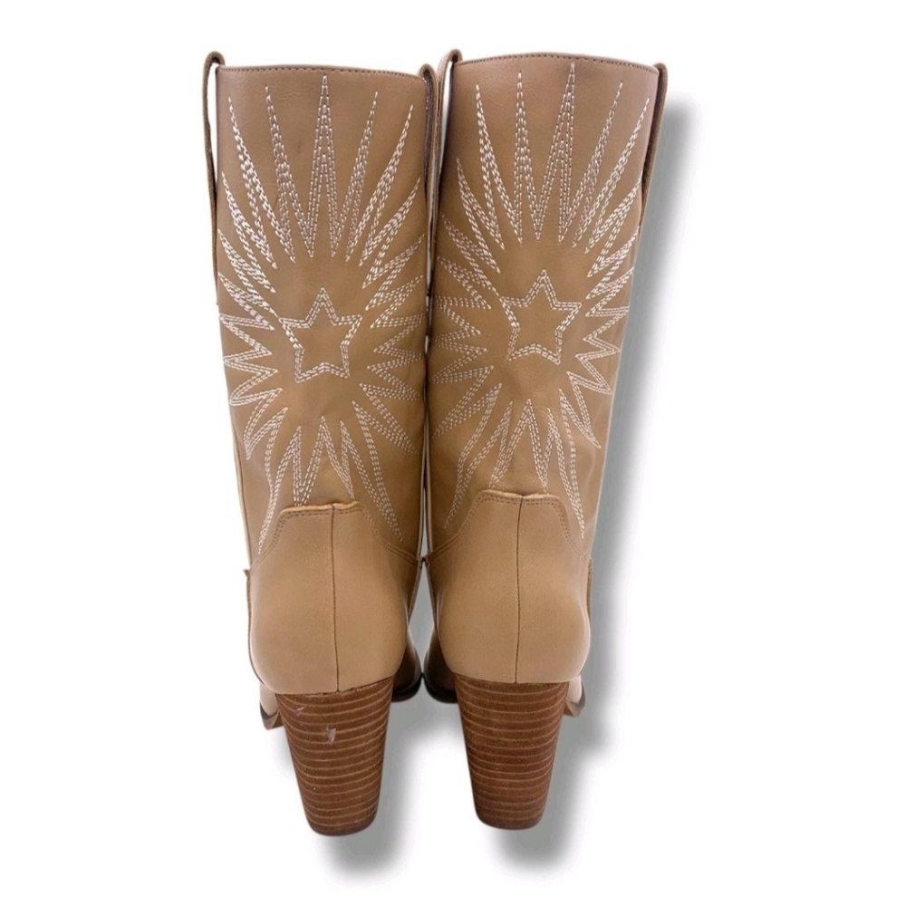 Oasis Society California Women’s Tan Beige Cowboy Boots Size 9 - Picture 2 of 9